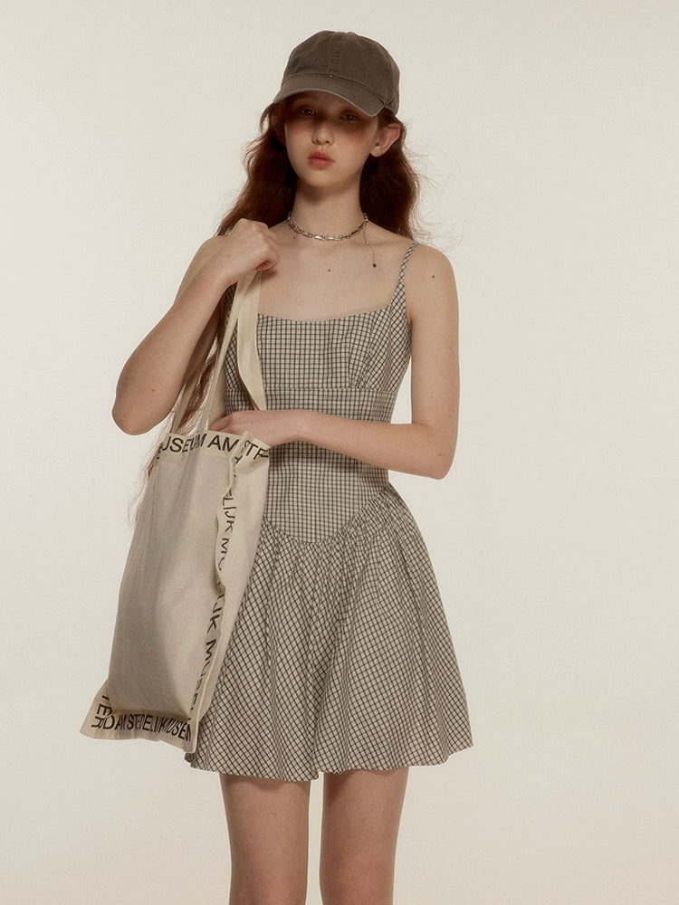 FUSSED_Vtg_Nerd_Chic_Cotton_Tencel_Checkered_Mini_Dress_MISSTT