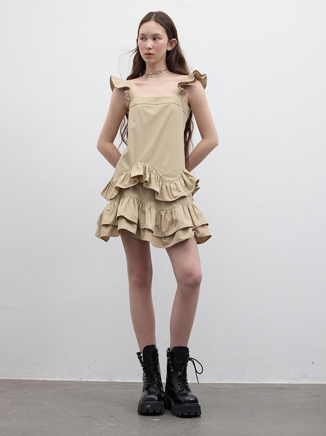 FUSSED Woodtone Ripple 3d Ruffle Women&