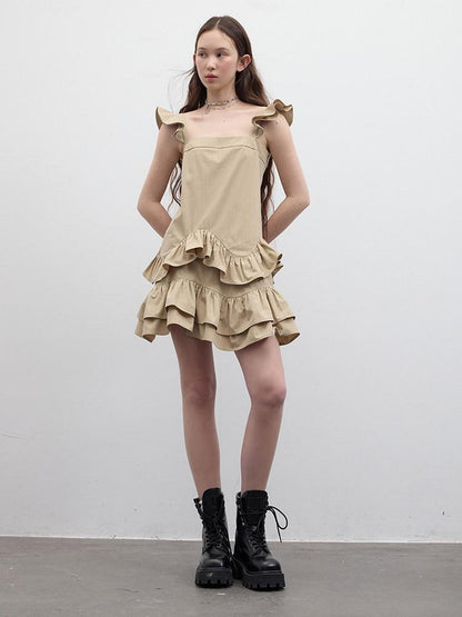 FUSSED Woodtone Ripple 3d Ruffle Women&