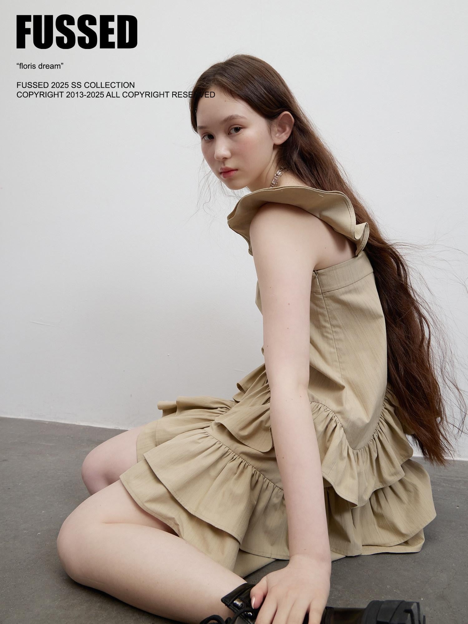 FUSSED Woodtone Ripple 3d Ruffle Women&