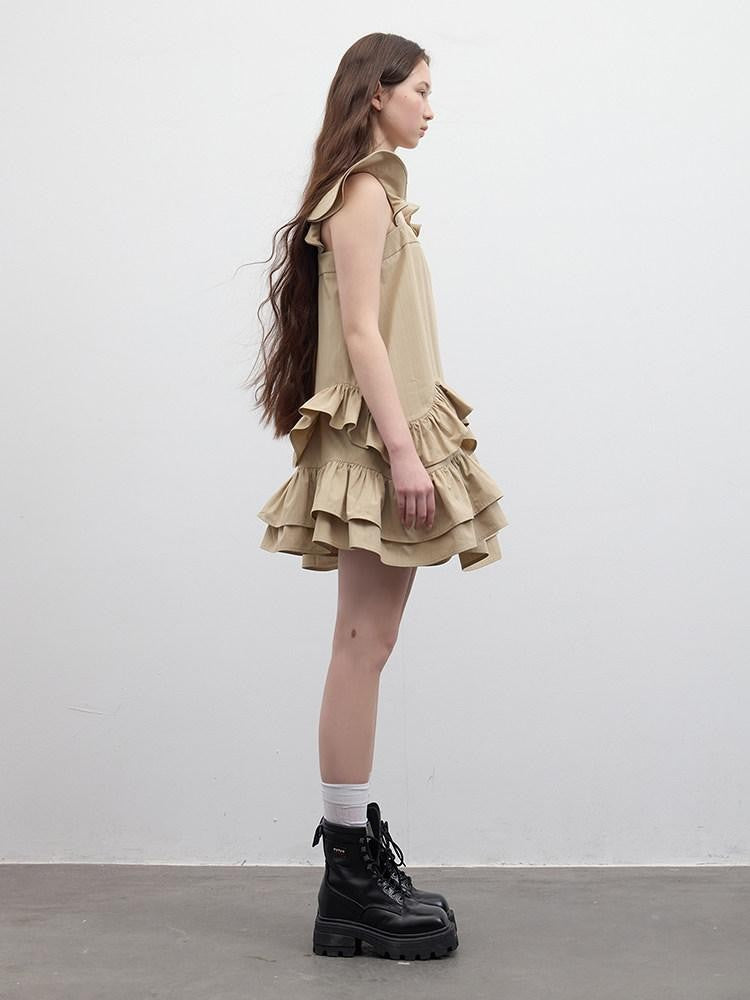 FUSSED Woodtone Ripple 3d Ruffle Women&