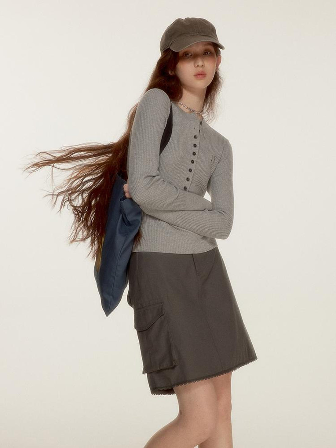 FUSSED Wool Crewneck Knit Top With Bow Embroidery