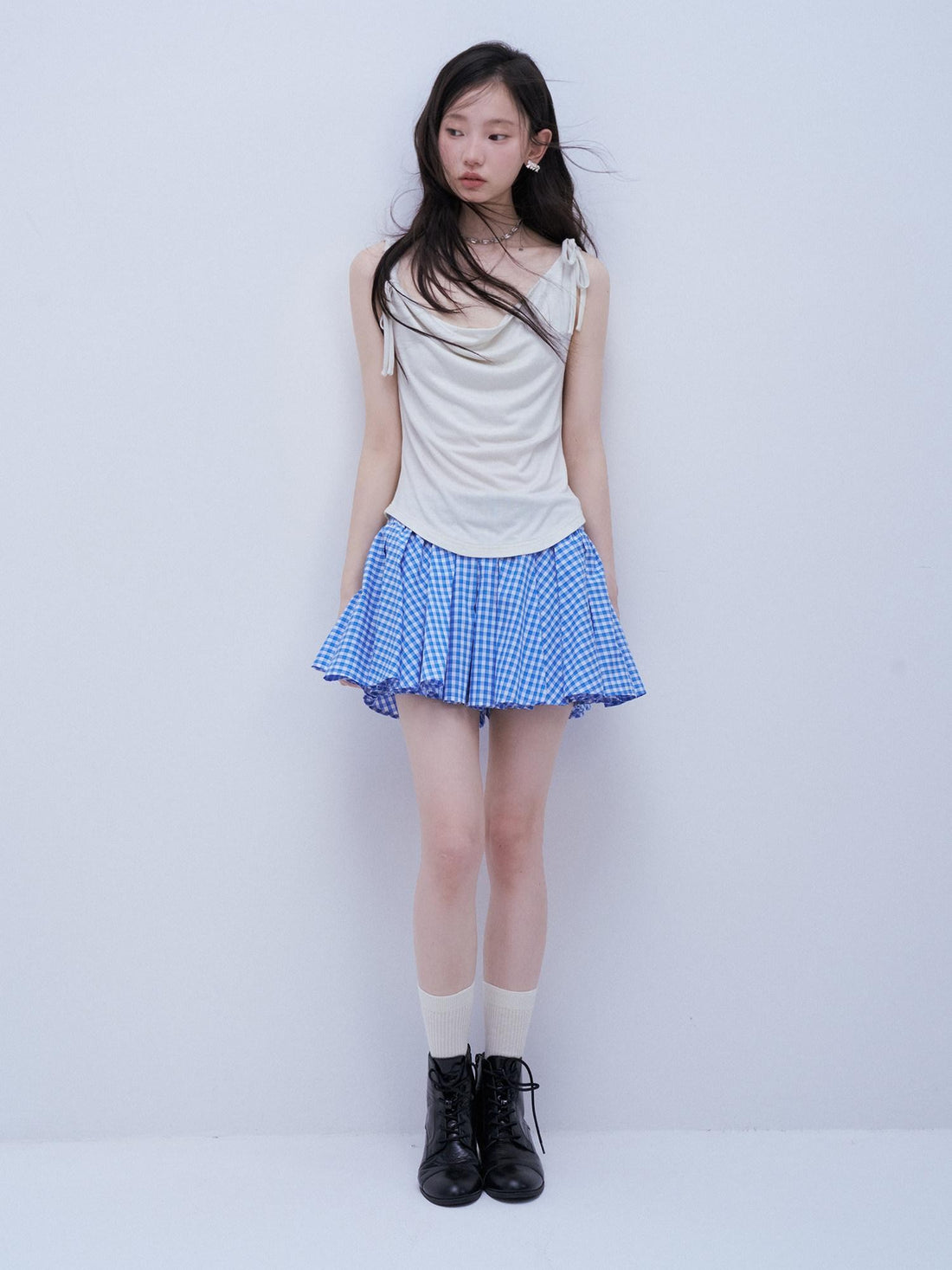FUSSED Yarn Dyed Vichy Plaid Layered Women&