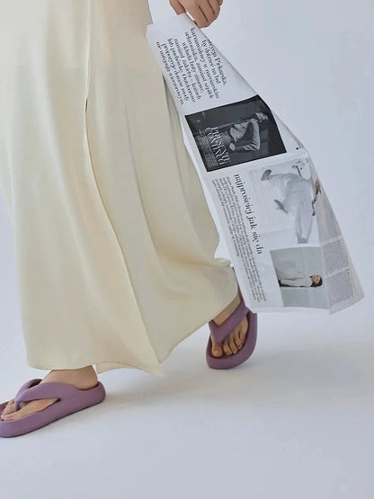 FU FRESH UP Acetate Satin Slip Maxi Dress With High Slit