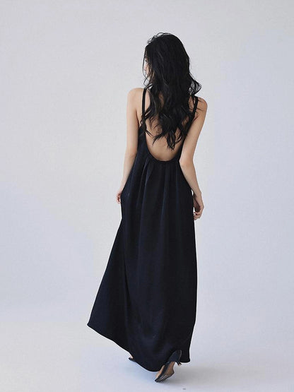 FU FRESH UP Acetate Satin Slip Maxi Dress With High Slit