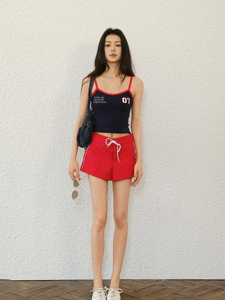 FU FRESH UP American Sweet Cool Colorblock Print Slim Fit Women&