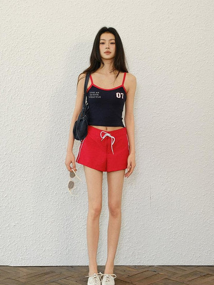FU FRESH UP American Sweet Cool Colorblock Print Slim Fit Women&