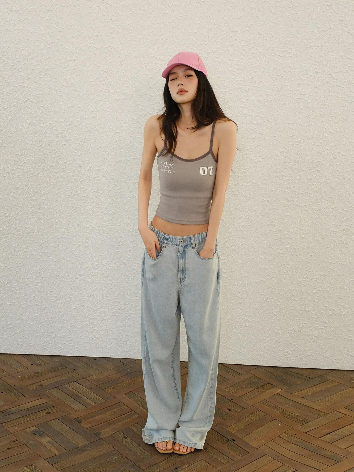 FU FRESH UP American Sweet Cool Colorblock Print Slim Fit Women&