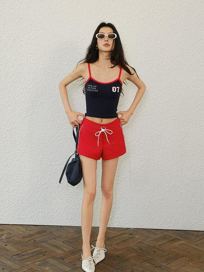 FU FRESH UP American Sweet Cool Colorblock Print Slim Fit Women&