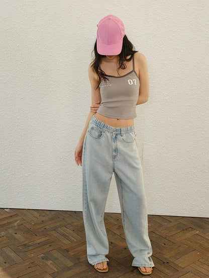 FU FRESH UP American Sweet Cool Colorblock Print Slim Fit Women&