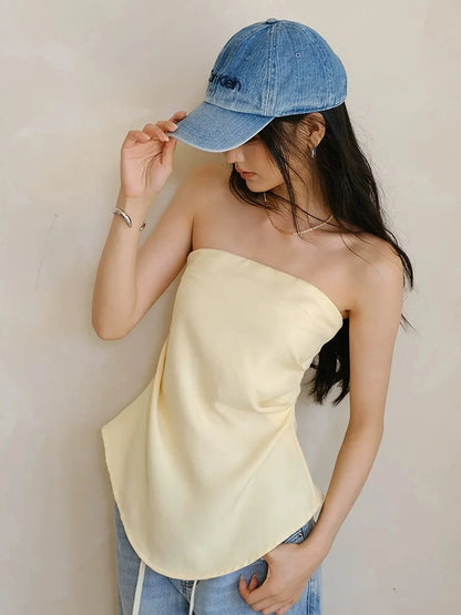FU FRESH UP Asymmetric Pleated Camisole Set