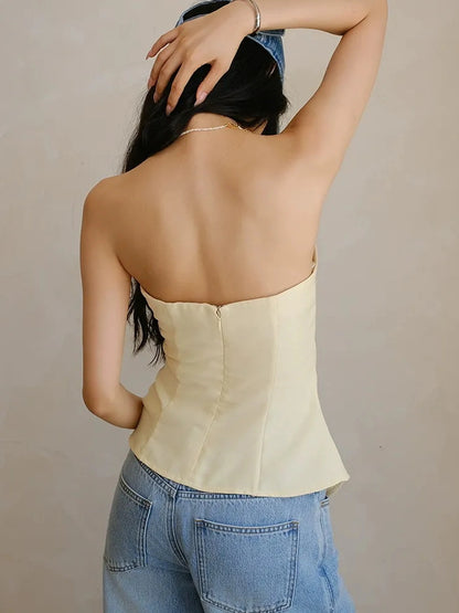 FU FRESH UP Asymmetric Pleated Camisole Set