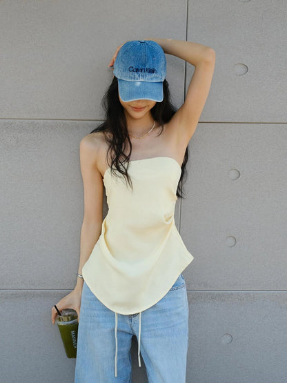 FU FRESH UP Asymmetric Pleated Camisole Set