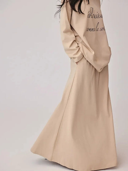 FU FRESH UP Asymmetric Shoulder Letter Print T-shirt Dress Set