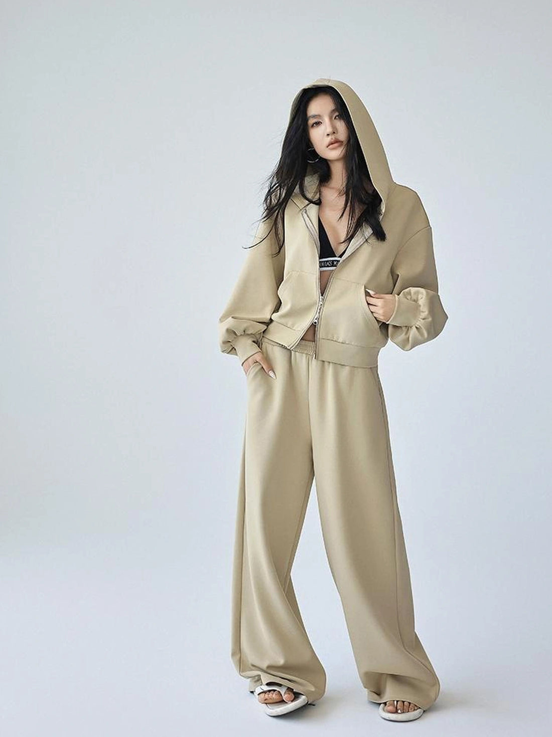 FU FRESH UP Athflow Hoodie Set With Wide Leg Pants
