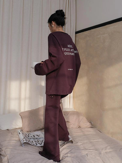 FU FRESH UP Athflow Letter Print Hoodie Set