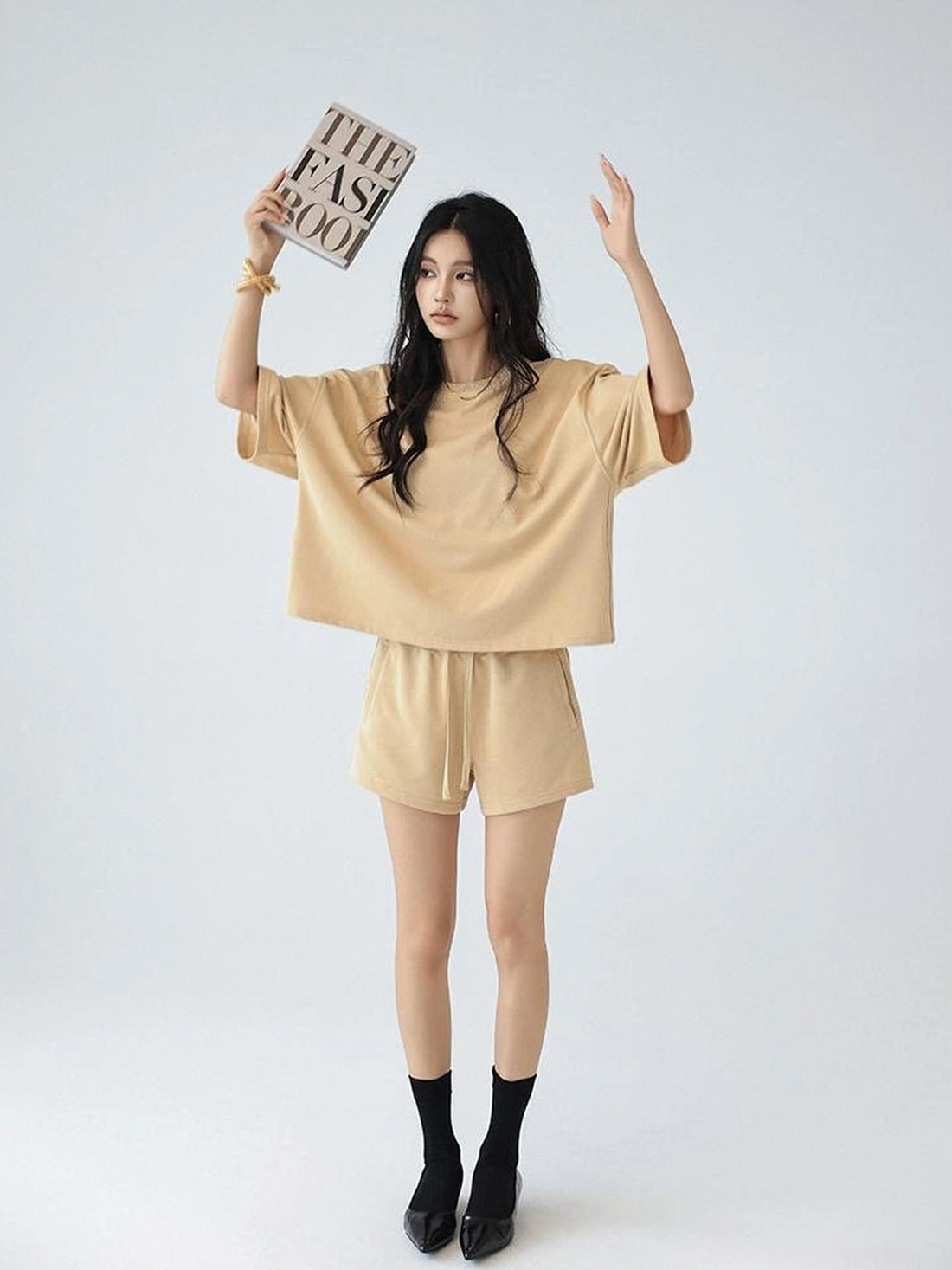 FU FRESH UP Athflow Relaxed Cotton T-shirt And Shorts Set
