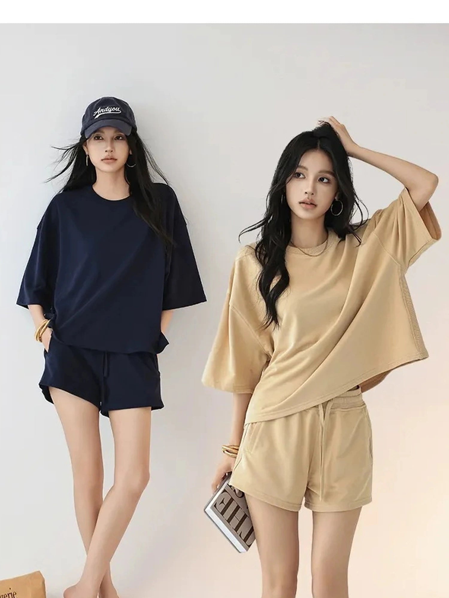 FU FRESH UP Athflow Relaxed Cotton T-shirt And Shorts Set