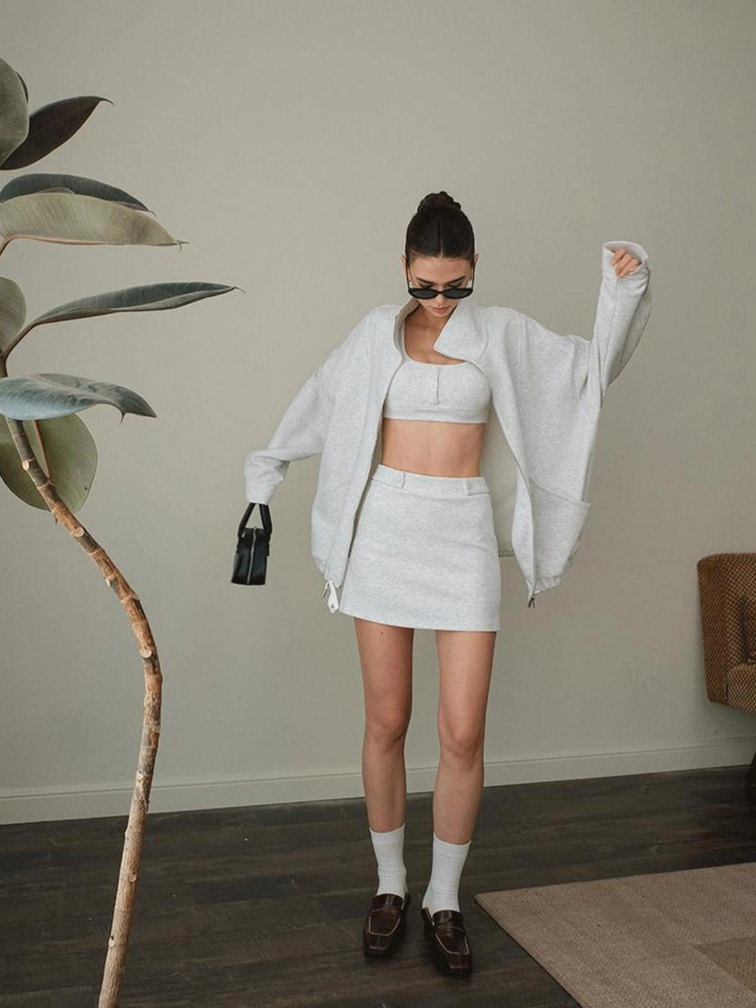 FU FRESH UP Athflow Tennis Inspired Hoodie Vest Skirt Set