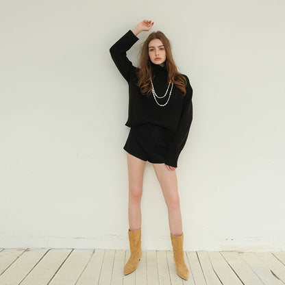 FU_FRESH_UP_Boucle_Vintage_High_Waist_Zipper_A_Line_Women&
