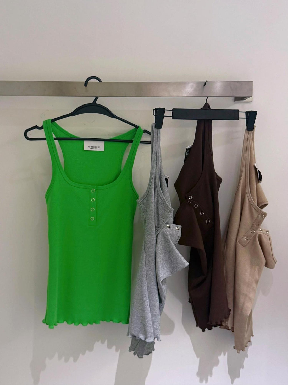 FU FRESH UP Button Henley U Neck Slim Fit Women&