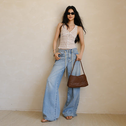 FU_FRESH_UP_Button_V-neck_Lace_Splice_Backless_Slim_Women&