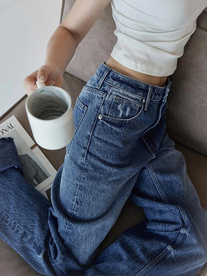FU FRESH UP Classic Denim Straight Leg Jeans