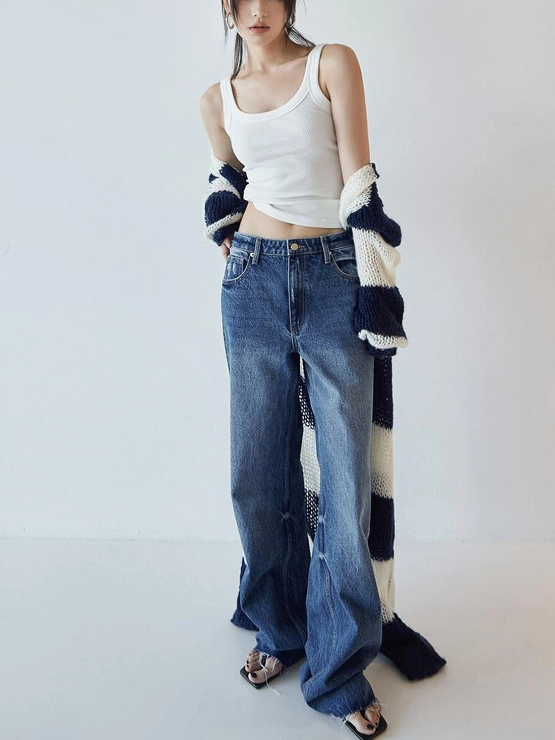 FU FRESH UP Classic Denim Straight Leg Jeans