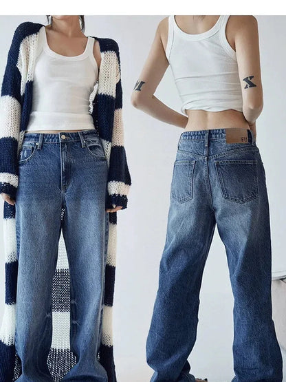 FU FRESH UP Classic Denim Straight Leg Jeans