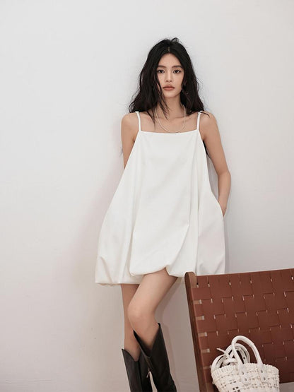 FU FRESH UP Cloud Floral Bud Spaghetti Strap A Line Puff Women&