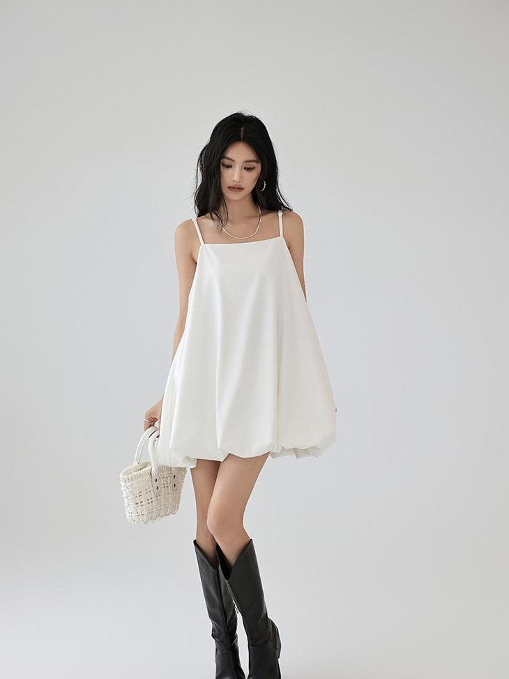 FU FRESH UP Cloud Floral Bud Spaghetti Strap A Line Puff Women&