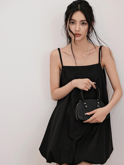 FU FRESH UP Cloud Floral Bud Spaghetti Strap A Line Puff Women&