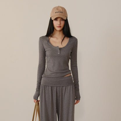 FU_FRESH_UP_Cloud_Soft_Henley_Collar_Raglan_Women&