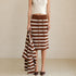 FU_FRESH_UP_Coffee_White_Striped_Tie_Front_Round_Neck_Women&