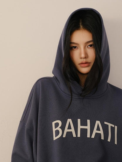 FU FRESH UP Color Block Print Hooded Cropped Long Sleeve Women&