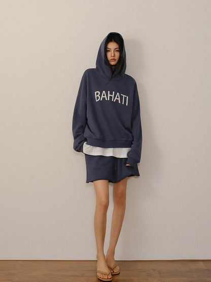 FU FRESH UP Color Block Print Hooded Cropped Long Sleeve Women&