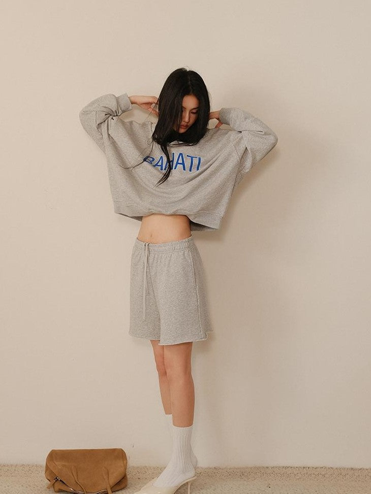 FU FRESH UP Color Block Print Hooded Cropped Long Sleeve Women&