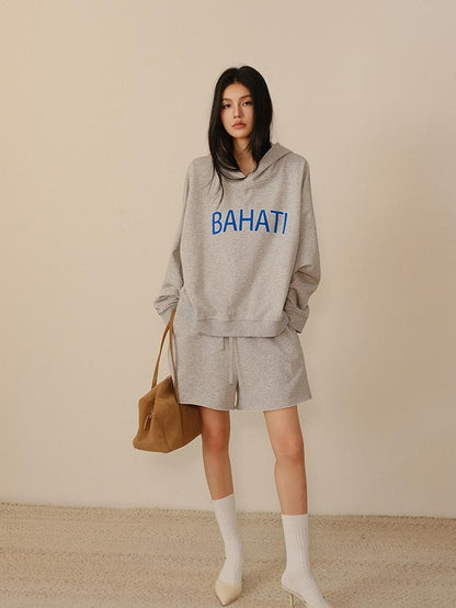 FU FRESH UP Color Block Print Hooded Cropped Long Sleeve Women&