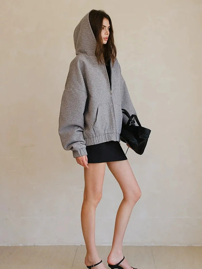 FU FRESH UP Color Block Stripe Reversible Hooded Jacket