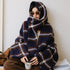 FU_FRESH_UP_Colorblock_Plaid_V-neck_Mid_Length_Knit_Women&