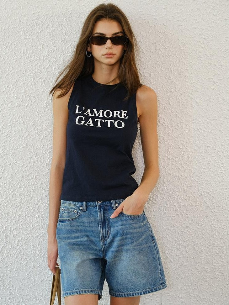 FU FRESH UP Colorblock Slogan Print Round Neck Slim H Shaped Women&