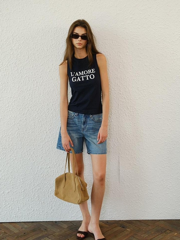 FU FRESH UP Colorblock Slogan Print Round Neck Slim H Shaped Women&