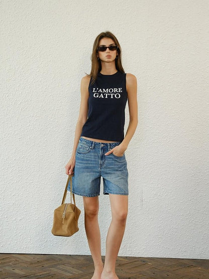 FU FRESH UP Colorblock Slogan Print Round Neck Slim H Shaped Women&