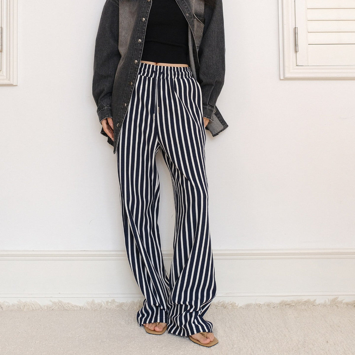 FU_FRESH_UP_Colorblock_Stripe_Structured_High_Waist_Drawstring_Women&
