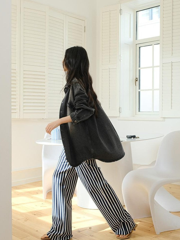 FU FRESH UP Colorblock Stripe Structured High Waist Drawstring Women&