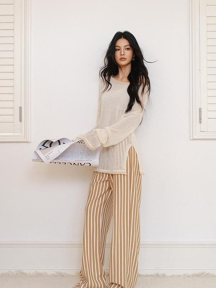 FU FRESH UP Colorblock Stripe Structured High Waist Drawstring Women&
