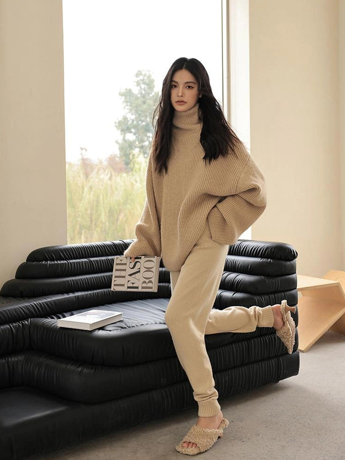 FU FRESH UP Comfort Wool Knit Ankle Pants