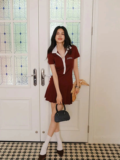 Contour Stitch Polo Knit Dress