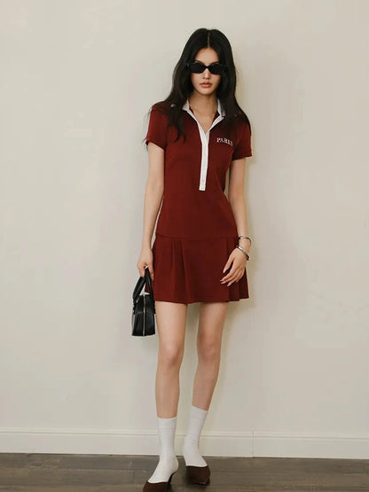 Contour Stitch Polo Knit Dress