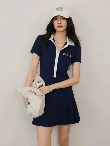 Contour Stitch Polo Knit Dress